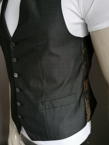 Brioni Wollen Gilet. Donker Grijs Metallic gekleurd. Maat M. - EcoGents