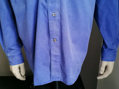 Jacques Britt New Line overhemd. Blauw gekleurd. Maat oversized 41 / M >> XL.