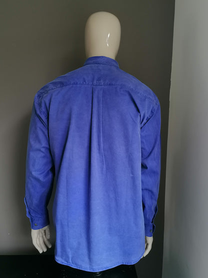 Jacques Britt New Line overhemd. Blauw gekleurd. Maat oversized 41 / M >> XL.