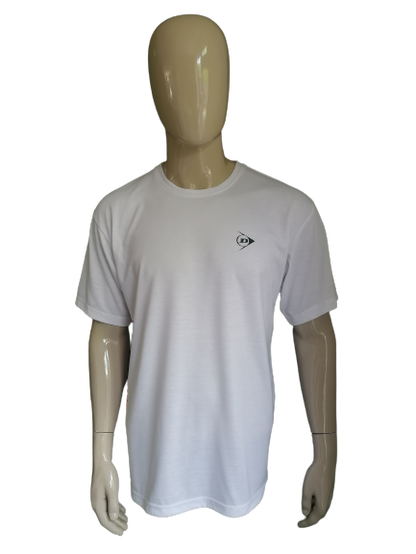 Camicia Dunlop. Team Dunlop Tennis. Bianco con stampa. Taglia L.