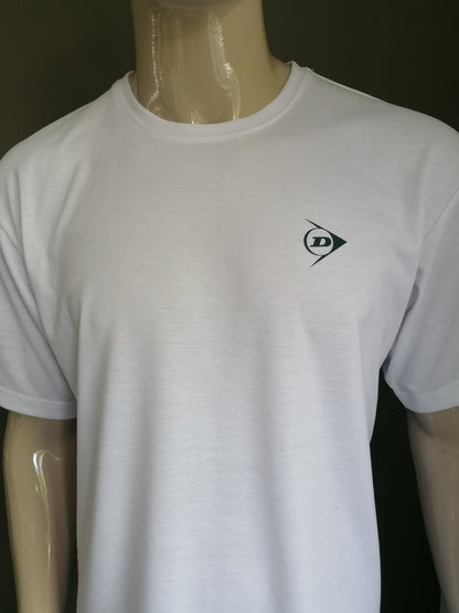 Camicia Dunlop. Team Dunlop Tennis. Bianco con stampa. Taglia L.