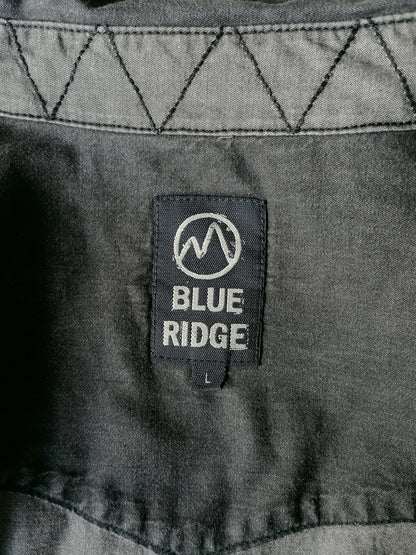 Blue Ridge jeans-look overhemd met drukknopen. Grijs gekleurd. Maat L.