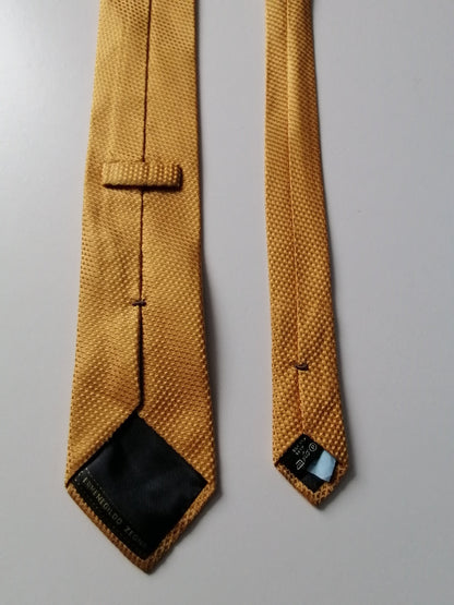 Ermenegildo Zegna silk tie. Yellow black motif.