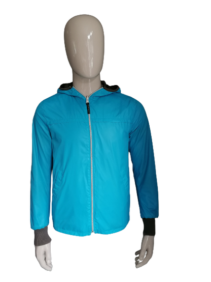 Brian Dales doppelseitige / reversbare Sommerjacke mit Kapuze. Braun oder blau. Größe 50 / M.