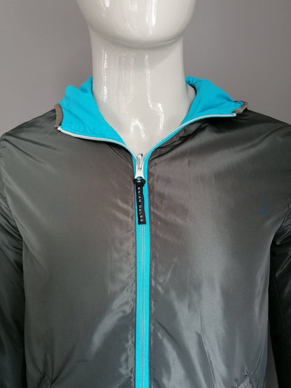 Brian Dales doppelseitige / reversbare Sommerjacke mit Kapuze. Braun oder blau. Größe 50 / M.