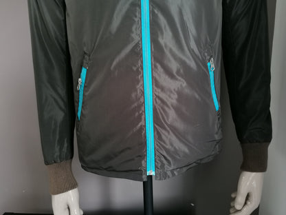 Brian Dales doppelseitige / reversbare Sommerjacke mit Kapuze. Braun oder blau. Größe 50 / M.