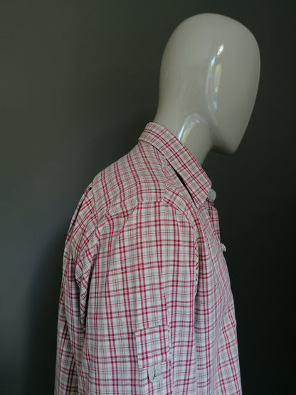 Camicia vintage Landhaus. Beige Red controllato. Taglia XL.