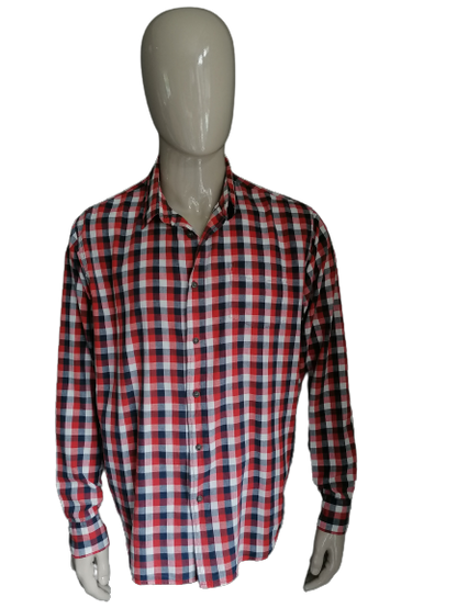 Chemise Wrangler. Blanc rouge bleu bloqué. Taille x l / xxl - 2xl.