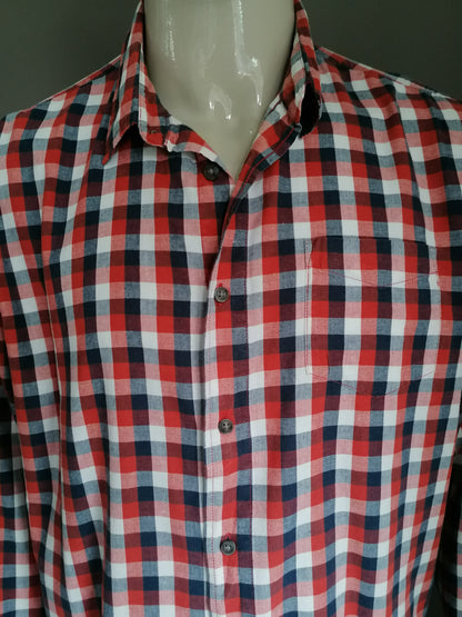 Chemise Wrangler. Blanc rouge bleu bloqué. Taille x l / xxl - 2xl.