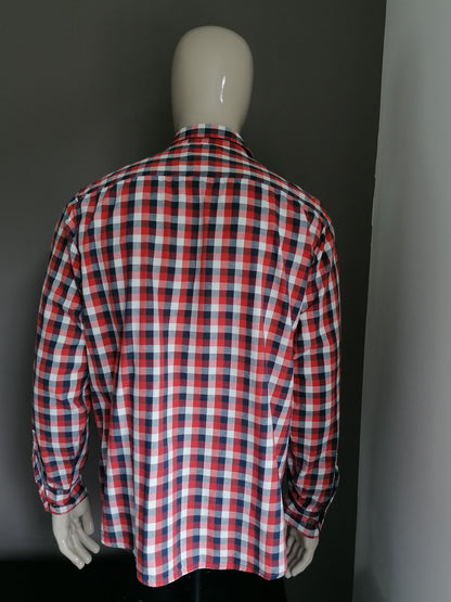 Chemise Wrangler. Blanc rouge bleu bloqué. Taille x l / xxl - 2xl.