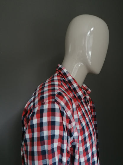 Chemise Wrangler. Blanc rouge bleu bloqué. Taille x l / xxl - 2xl.