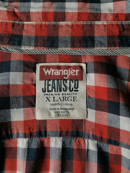 Chemise Wrangler. Blanc rouge bleu bloqué. Taille x l / xxl - 2xl.