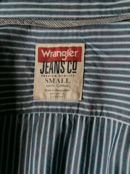 Chemise Wrangler. Bleu blanc rayé. Taille S.