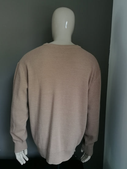 Vintage Woll Lacoste-Pullover mit V-Ausschnitt. Sonderausgabe mit Silver Crocodile. Größe xxxl.