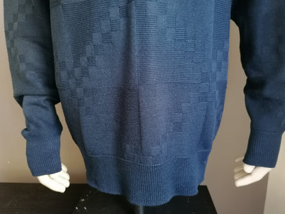 Vintage Lacoste -Pullover. Dunkelblaues Motiv. Größe xxl/ 2xl.