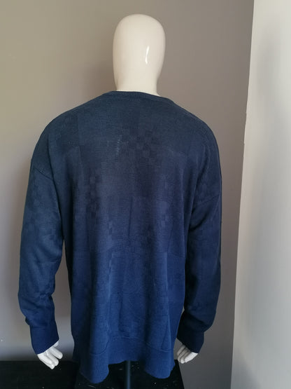 Vintage Lacoste -Pullover. Dunkelblaues Motiv. Größe xxl/ 2xl.