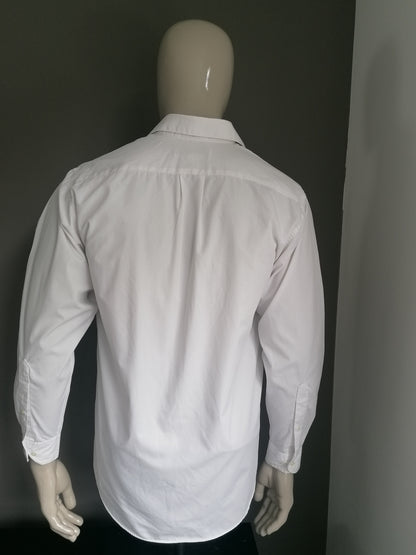 Chemise Perry Ellis. Blanc. Taille 42 / L. 65% de coton et 35% de polyester.