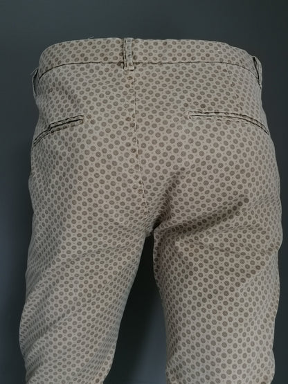 Scotch & Soda Broek. Impression gris brun beige. Taille W31 - L30. Type Stuart. Soigneusement raccourci.