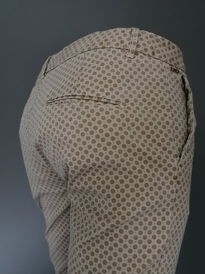 Scotch & Soda Broek. Impression gris brun beige. Taille W31 - L30. Type Stuart. Soigneusement raccourci.