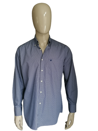 Chemise bots et bots. Blue blanc pointillé. Taille L.