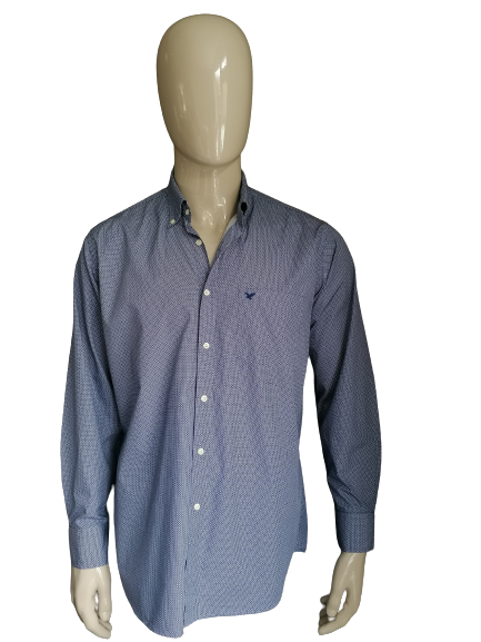 Chemise bots et bots. Blue blanc pointillé. Taille L.