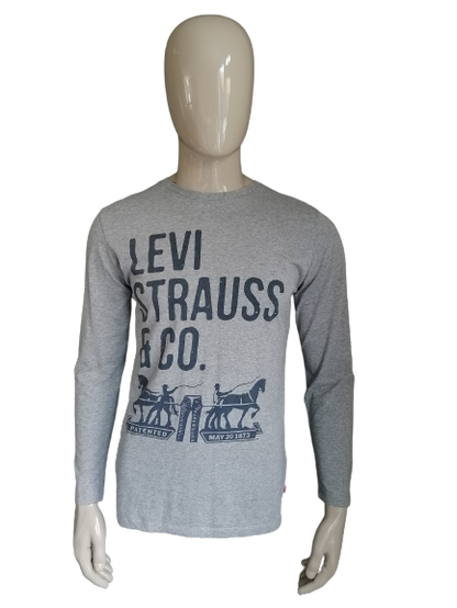 Levis Longsleeve. Grau mit Druck. Größe M.