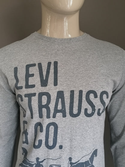 Levis Longsleeve. Grau mit Druck. Größe M.