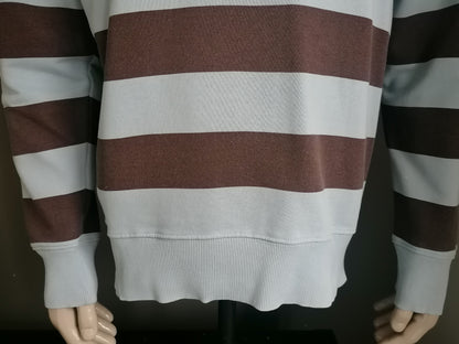 Joe Browns sweater. Brown blue striped. Size XL.