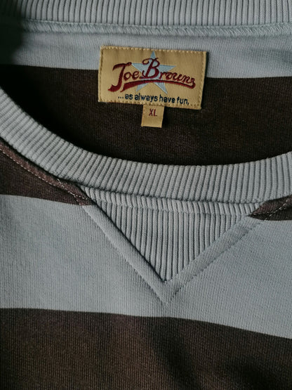 Joe Browns sweater. Brown blue striped. Size XL.