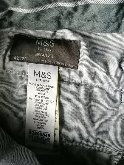 Marks & Spencer Rib Broek. Couleur bleu foncé. Taille 58 / xxl / 2xl. Ajustement régulier.