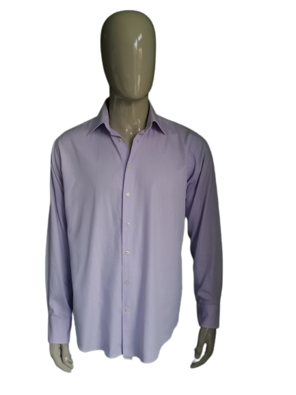 Tailor & Son Shirt. Rayé légèrement violet. Taille 41 / L.