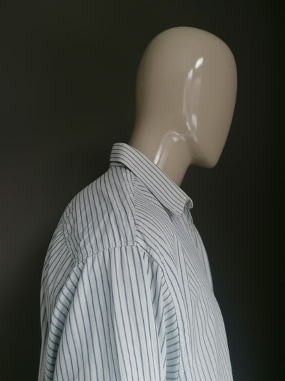 Vintage Him Collection Shirt. Blau Beige gestreift. Größe xxl / 2xl.