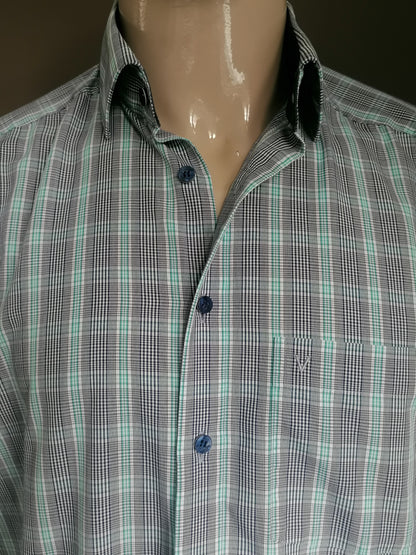 Chemise Marvelis. Bleu vert blanc à carreaux. Taille 42. L. Comfort Fit.