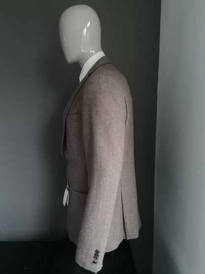 Max Goodman woolen jacket. Brown beige mixed. Size 110 (56/XL). New!!