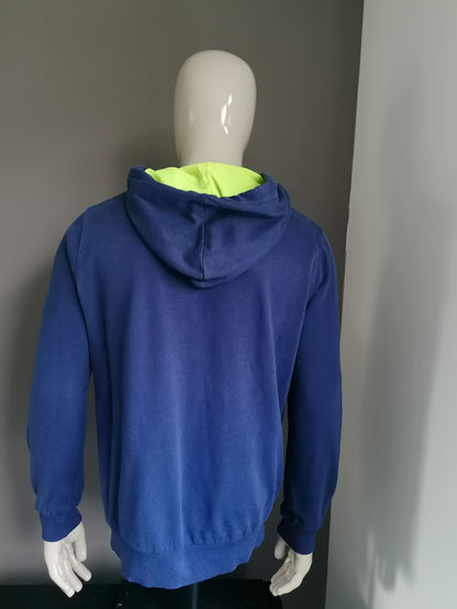 Edc Hoodie. Dark blue, green gray print. Size M.