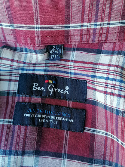 Ben Green shirt. Red blue white checkered. Size XL.