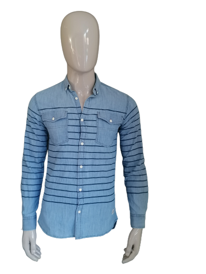 Shine Original shirt. Blue striped size S.