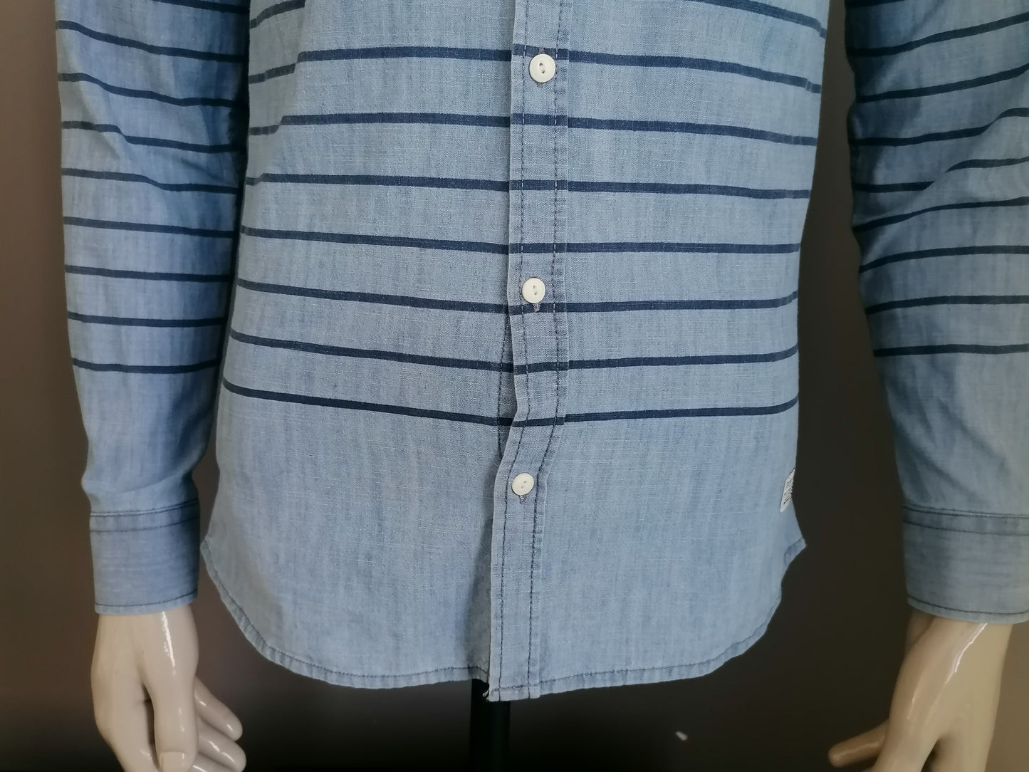 Shine Original shirt. Blue striped size S.