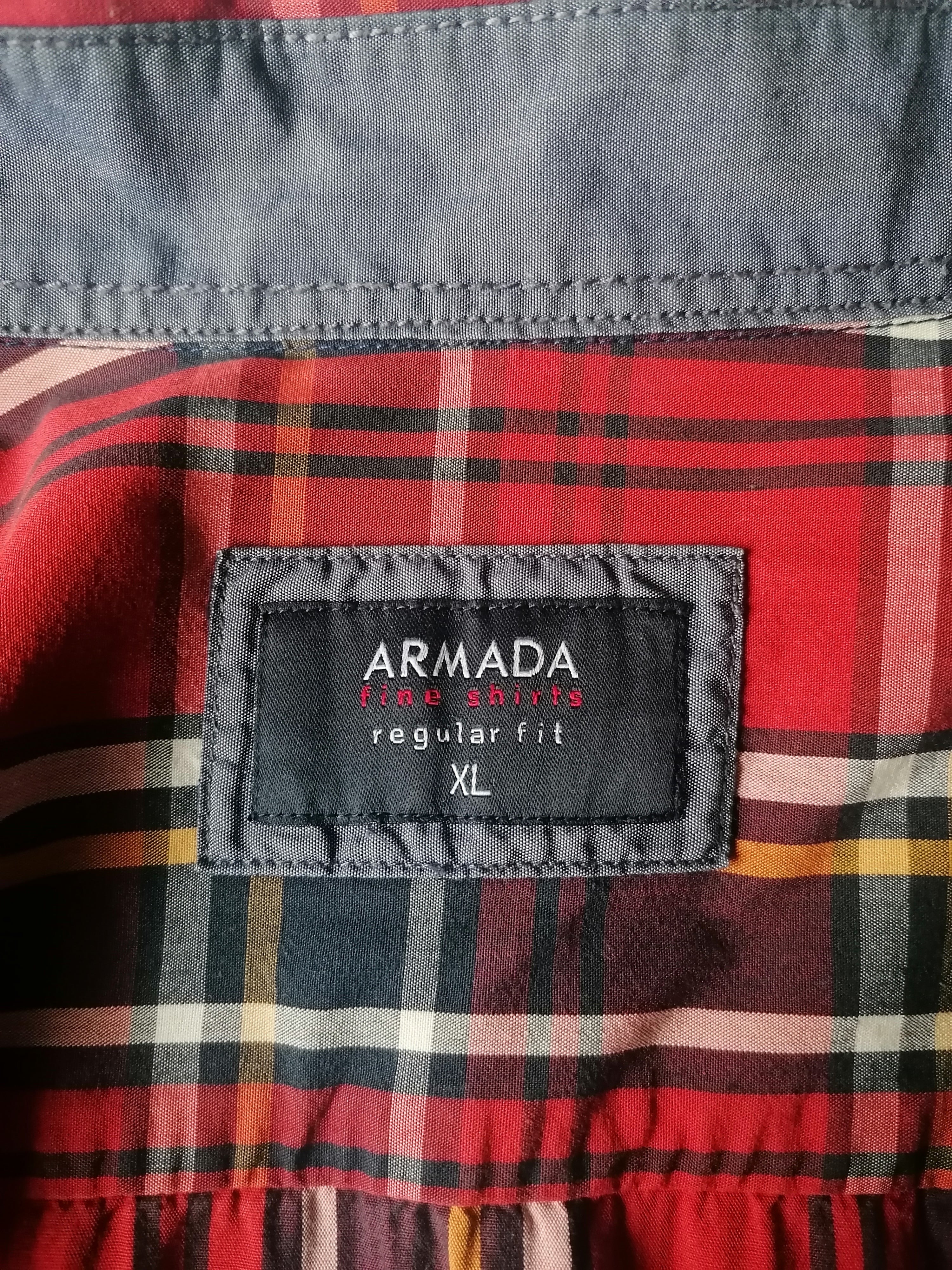 Armada shirt. Red blue yellow checked. Size XL. Regular fit