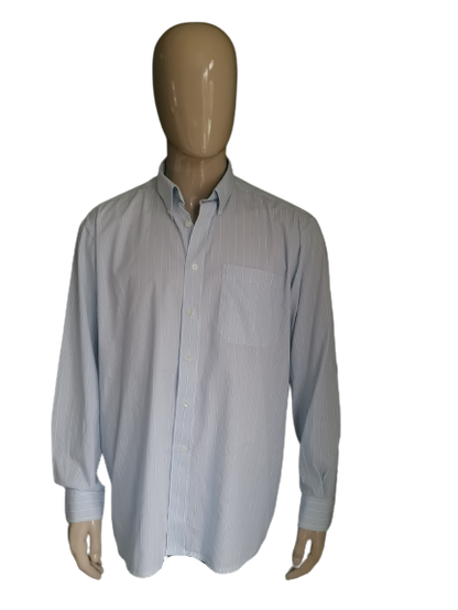 Skywear Casuals Shirt. Light blue white striped. Size XL / XXL-2XL.