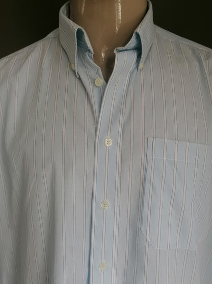 Skywear Casuals Shirt. Light blue white striped. Size XL / XXL-2XL.