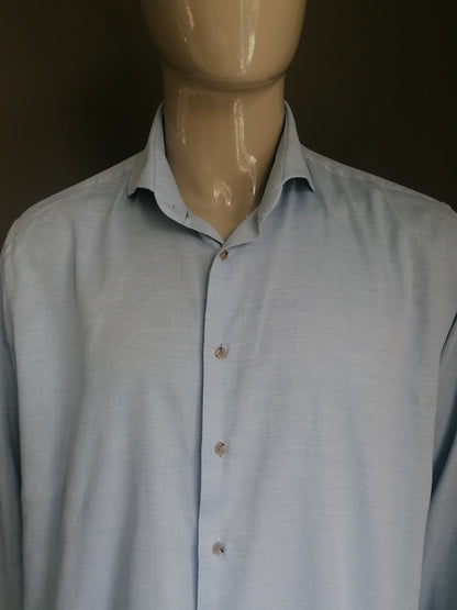 Thomas Maine  overhemd. Blauw gemêleerd. Maat 45 / XXL / 2XL. Tailored Fit.