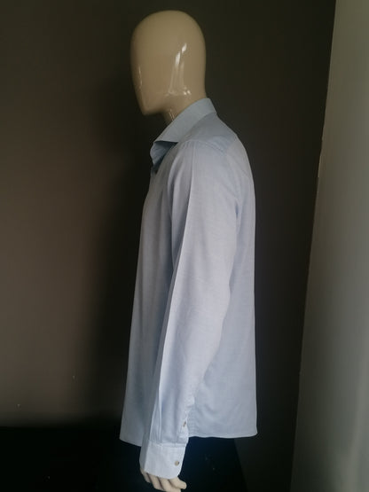 Thomas Maine  overhemd. Blauw gemêleerd. Maat 45 / XXL / 2XL. Tailored Fit.