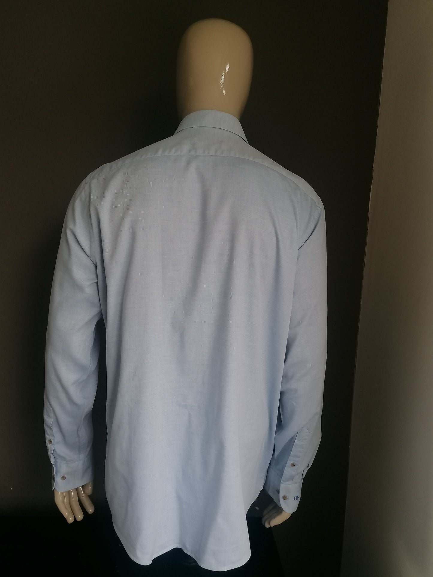 Thomas Maine  overhemd. Blauw gemêleerd. Maat 45 / XXL / 2XL. Tailored Fit.