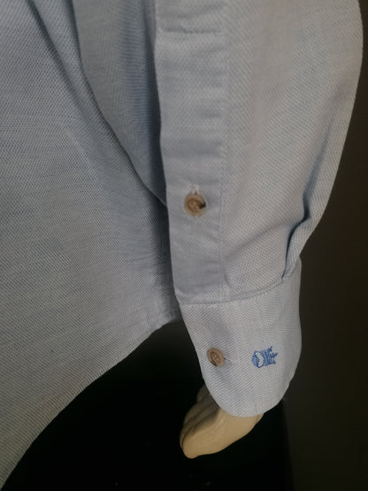 Thomas Maine  overhemd. Blauw gemêleerd. Maat 45 / XXL / 2XL. Tailored Fit.