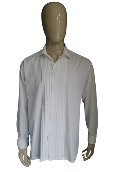 Alias ​​Q Camisa de fumar. Tipo de nudo de manguito. Blanco. Tamaño 44 / xl.