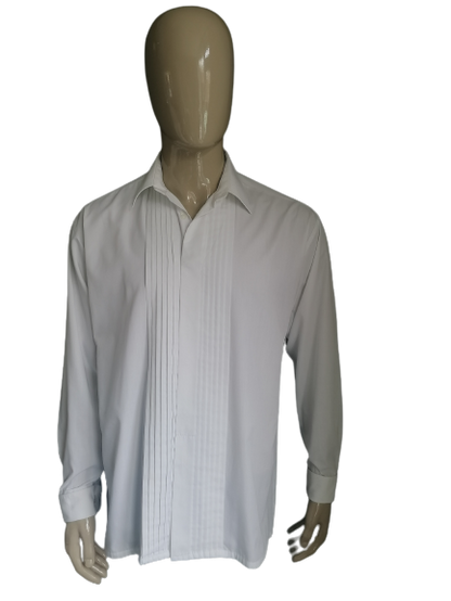 Alias ​​Q Camisa de fumar. Tipo de nudo de manguito. Blanco. Tamaño 44 / xl.