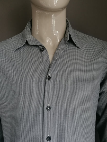 Vintage Hugo Boss Shirt. Grau kariert. Größe M.