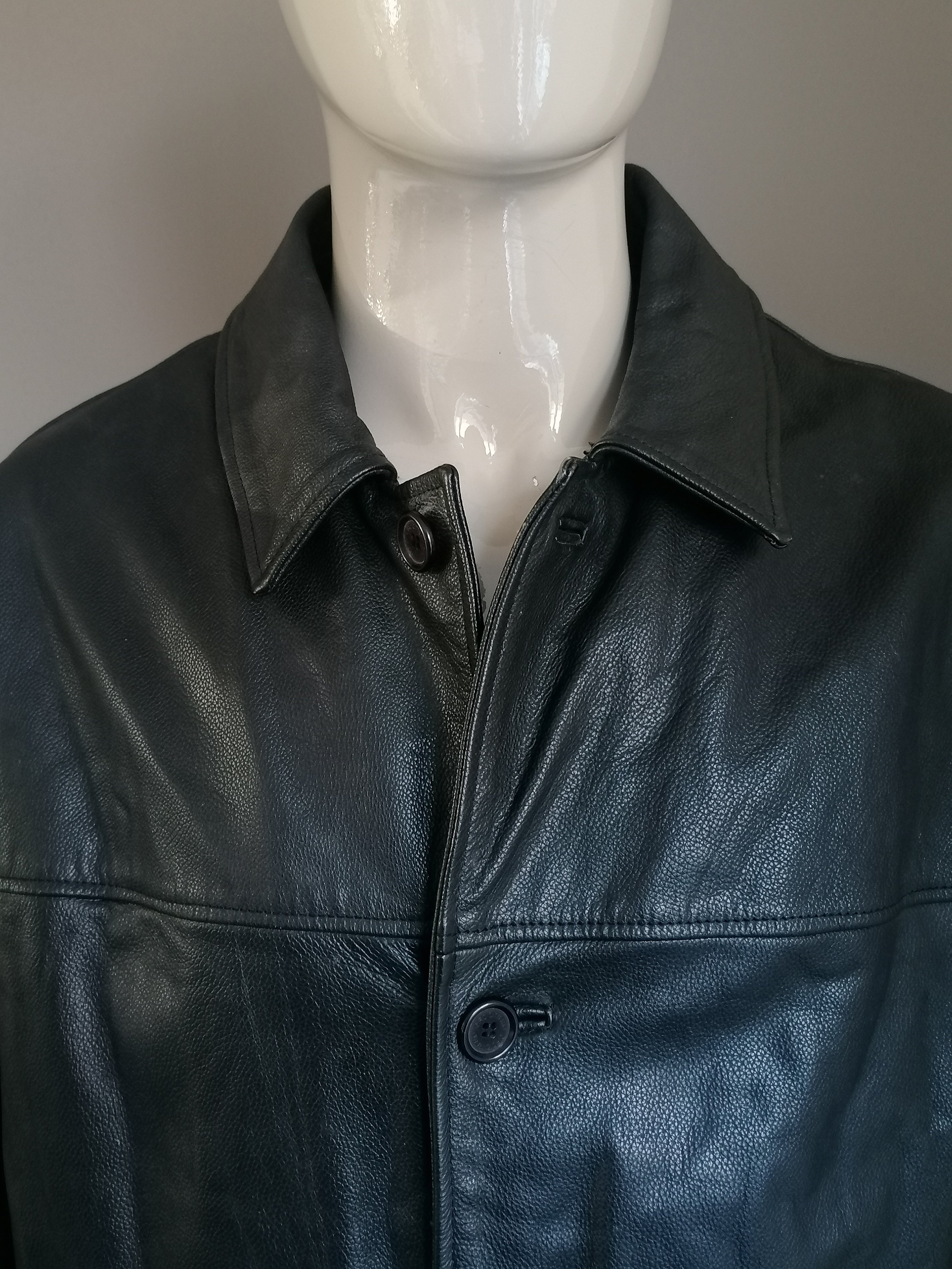 Ciro Citterio leather jacket. Light lined. Black colored. Size XL