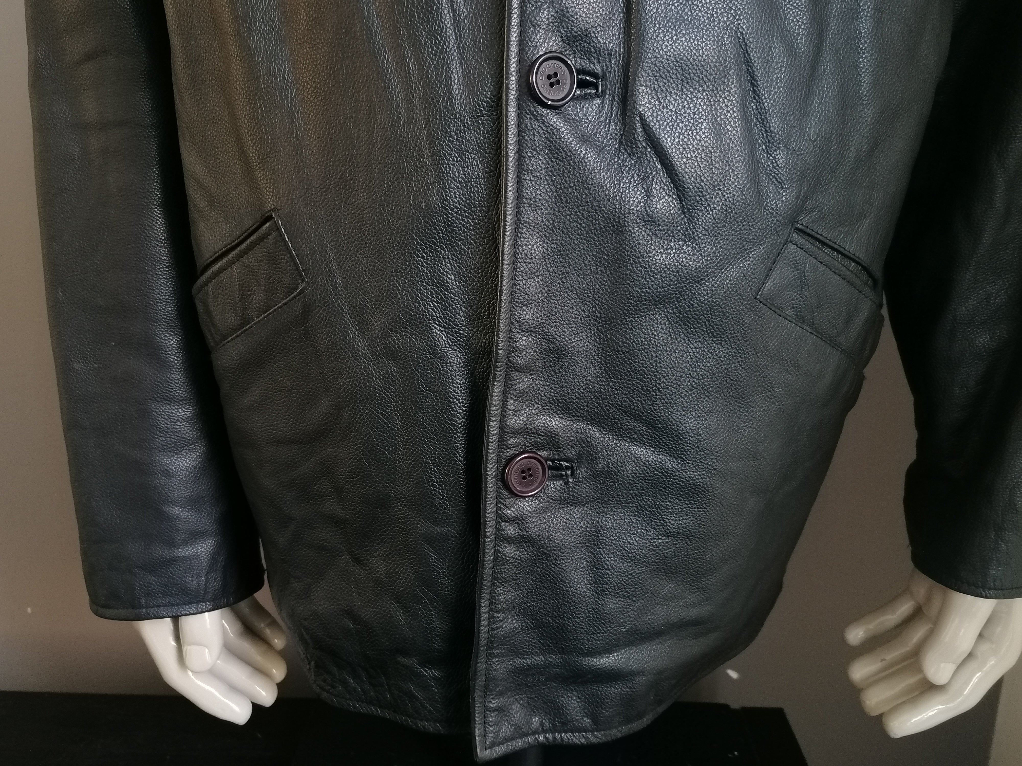 Ciro Citterio leather jacket. Light lined. Black colored. Size XL